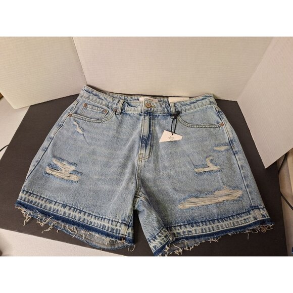 Zenana Shorts Women's Size XL 35X5 Cutoff Distressed Medium Wash Denim - Picture 1 of 6